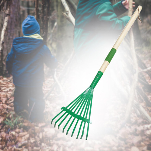 Ancinho De Folhas Para Jardim, Resistente Com Cabo De