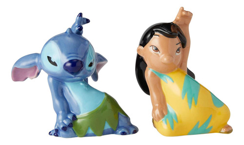 Salero Y Pimientero Cerámico Lilo And Stitch Multicolor 9 Cm