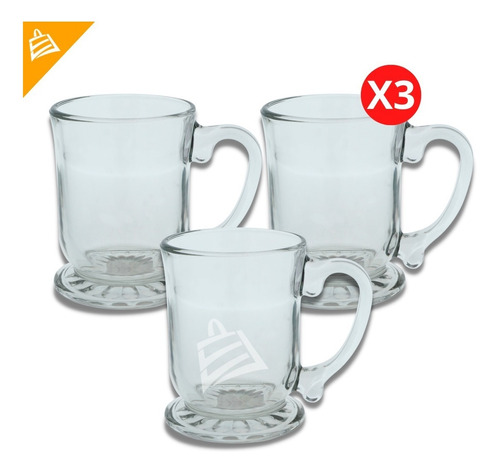 3 Tazas Café Doble Pared Borosilicato 451ml Pocillo 5onzas