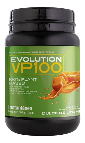 Evolution Nutrición Deportiva Proteina Vegetal Vp100  De Arroz Y Chicharo 800 G Sabor Dulce de leche