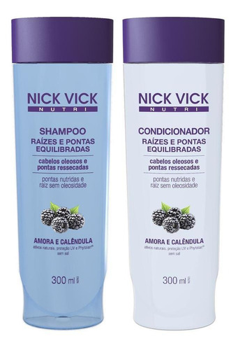 Kit Shampoo Cond Raízes Pontas Equilibradas Nick Vick Nutri