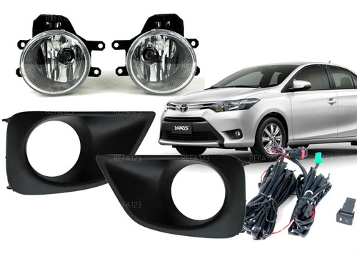 Faros Niebla Yaris Sedan 2017 2018 Kit Completo Calidad Orig