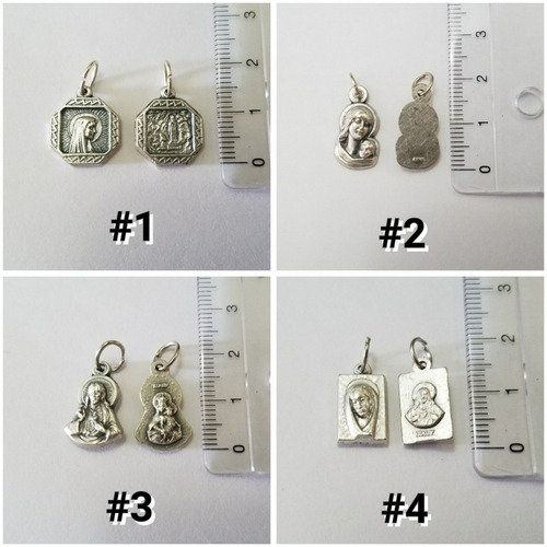 Imagen 2 de 3 de Medallas Religiosas En Alpaca Italiana 1,5 Cm X12 Unidades