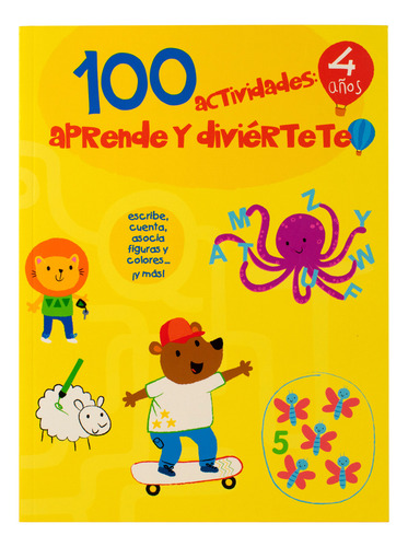 Libro Infantil Con 100 Actividades Para Aprender Y Divertirte 4 Años