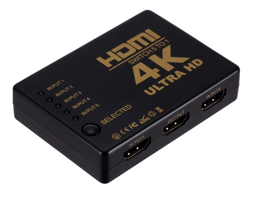 Hdmi Switch Selector 5 Entradas Full Hd 1080p Control Remoto