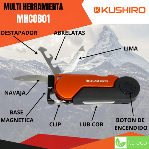 Cortaplumas Navaja Multiuso Kushiro Con Luz E Iman Llavero