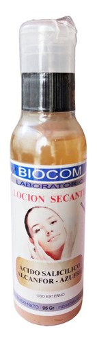 Loción Secante Para Pieles Con Acné 95 Ml Biocom Con Ácido Salicílico, Alcanfor Y Azufre