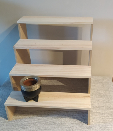 Imagen 6 de 10 de Exhibidor Para Mates 4 Niveles Madera Y Mdf Varias Medidas