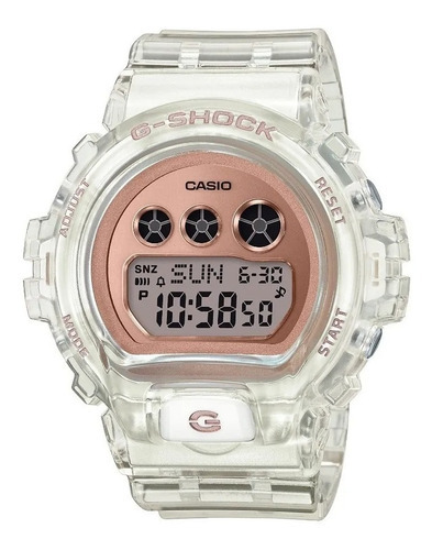 Reloj Casio Skelton Transparente Original Para Dama E-watch Color Del Fondo Rosa