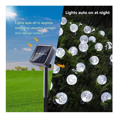 Whi 12 M Serie Navideña Solar Led Guirnalda De Luces Color