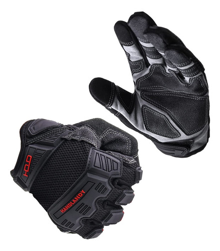 Guantes De Trabajo De Impacto De Cuero Sinttico Resistente,