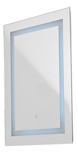 Espejo Con Luz Led Touch Baño Tocador 50 X 70 Cm Rectangular Plateado