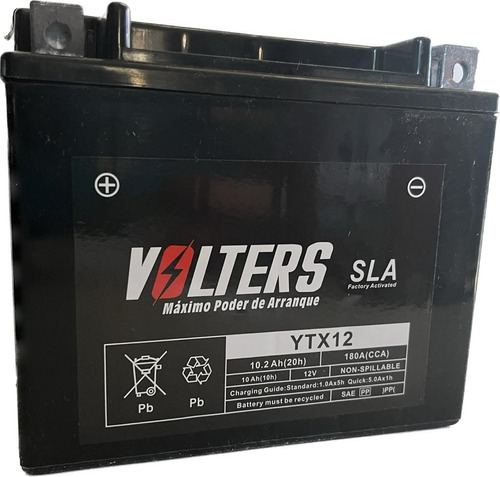 Bateria De Moto Volters Ytx-12 12v 10ah