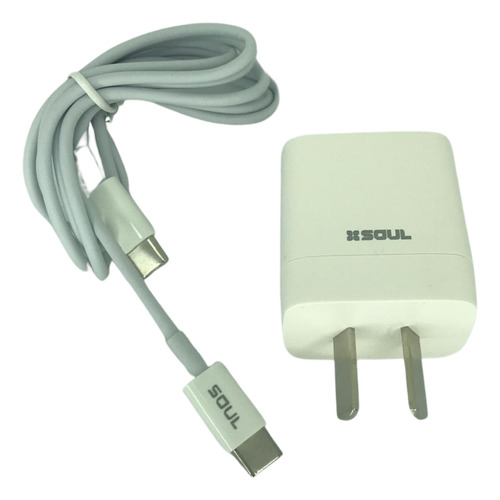 Cargador Viajero Pd+usb Tipo C A Tipo C Color Blanco
