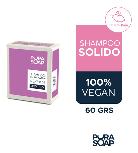 Shampoo Solido Con Coco Apto Veganos Pura Soap