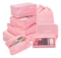 Comprar Organizadores De Viaje Set Kit 8 Para Valija Ropa Accesorios Color Rosa