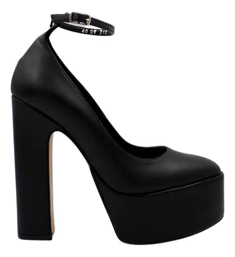 Zapatillas negras online cerradas tacón grueso
