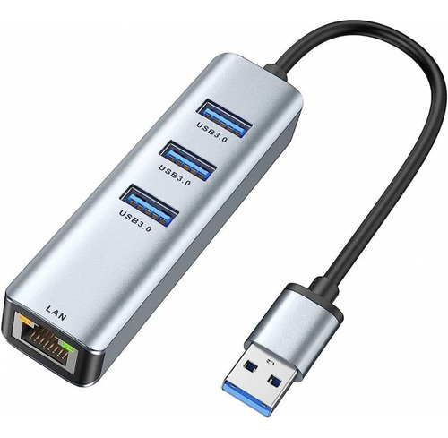 Adaptador Usb A Lan Rj45 Y Hub 3 Puertos 3.0 Gigabit 1000mb