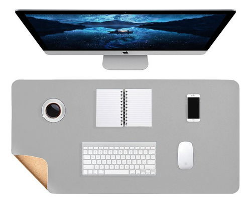 Deskpad Cuero Pu + Corcho Natural Impermeable, Oficina Hogar