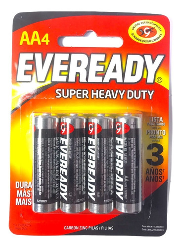 4 Pila Eveready Aa 1215  Carbon Zinc Blister X4 Heavy Duty