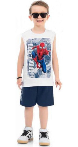 Conjunto Spider Man Marvel Camiseta Bermuda Fakini  02581 