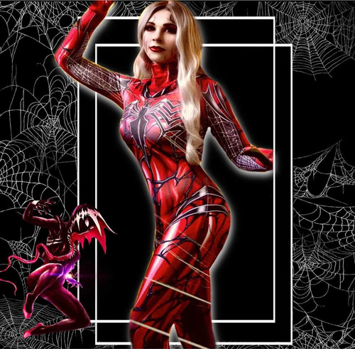 Traje Cosplay Carnage Spiderwoman Sin Guantes Spiderman