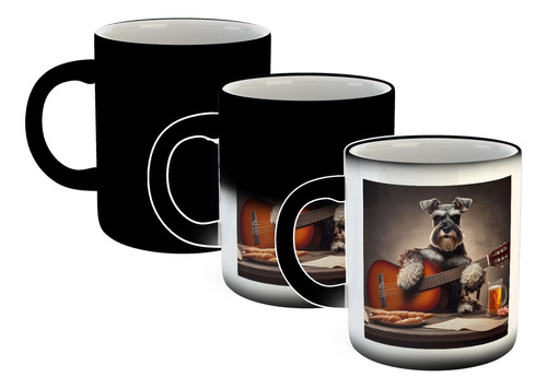 Taza Magica Schnauzer Perro Dog Guitarra Musica