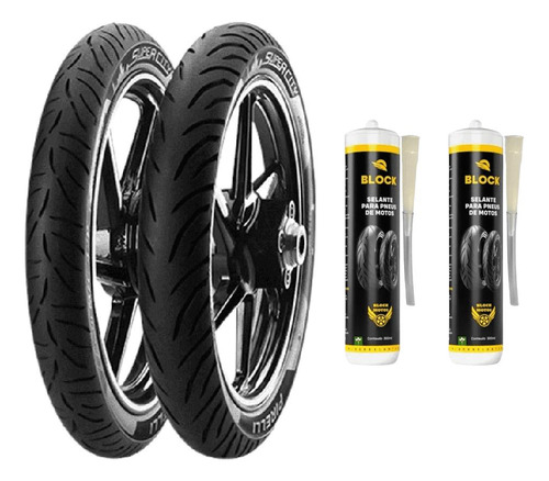 Par Pneu 90/90-18 + 275-18 Tl Super City Pirelli + Selantes