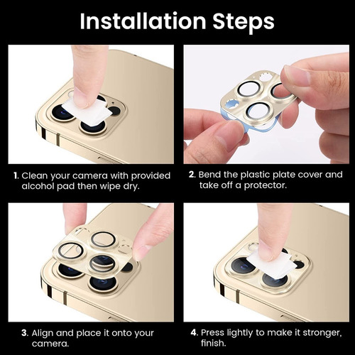 Imagen 5 de 10 de Protector Cámara De Aluminio Para iPhone 13 Pro / 13 Pro Max