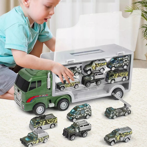 Juego De Camión Infantil Policía, Construcción Y Dinosaurios