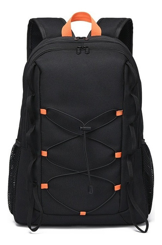 Mochila académico/viajes/ciclismo/trekking ATOP B070 color negro/naranja diseño lisa 25L