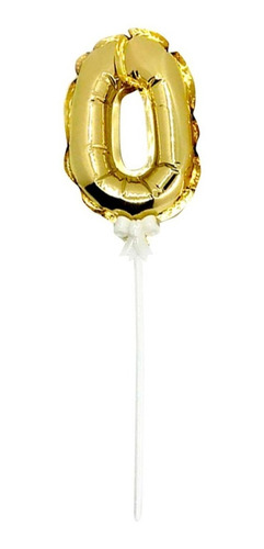 Globo Numero Dorado Con Soporte, Decoración