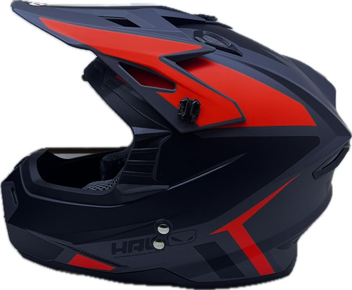 Casco Cross Hro Mx-03 Dark Mode Naranja Negro