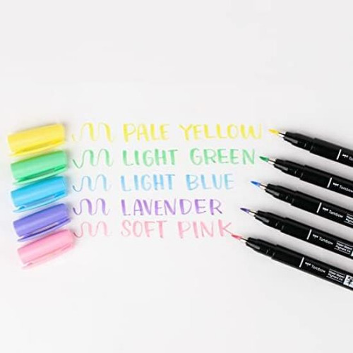 Rotuladores Tombow Fudenosuke, Pastel, Paquete 6