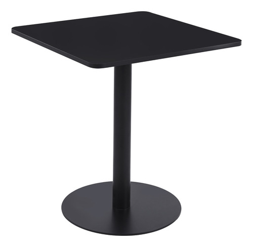 Mesa Restaurant 70x70 Tubo Metal Cubierta Mdf Negra