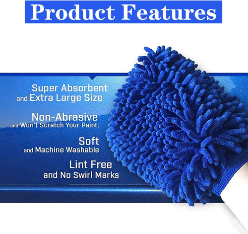 Tiankohelan 2 Guantes De Microfibra Para Lavado De Autos, Gu