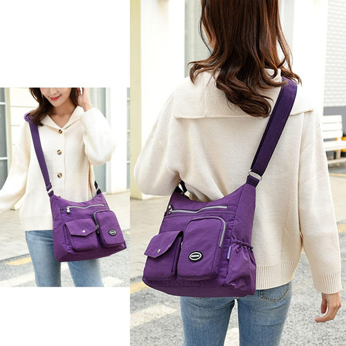 Feuseuz Bolso De Lujo Bolso De Mensajero De Tela De Nailon