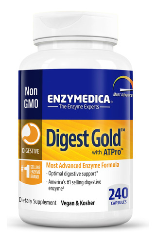 Enzymedica - Digest Gold + Atpro - Enzimas De Maxima Potenci