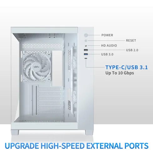 Musetex Funda Para Pc Atx, 6 Ventiladores Pwm Argb Preinsta.