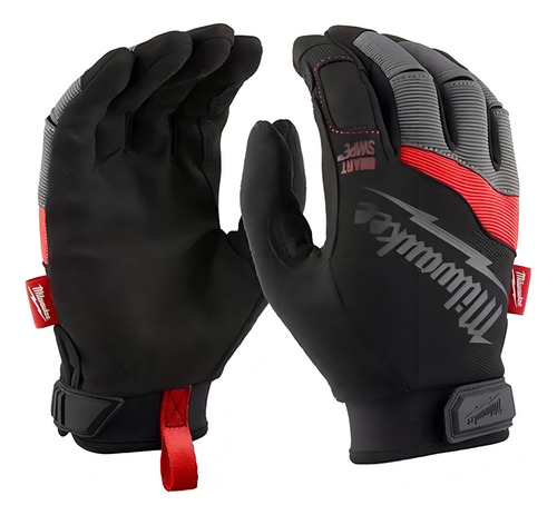 Guante Milwaukee Performance de piel sintética con velcro, color negro, talla M