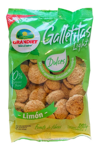 Imagen 1 de 1 de Galletitas Light Limón 0% Grasas Trans Sin Azúcar 180 Gr