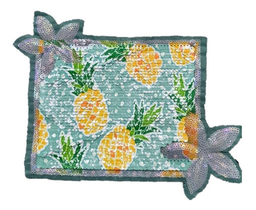 Parche De Piña Lentejuela Aplicación Reversible 18 X 15 Cm