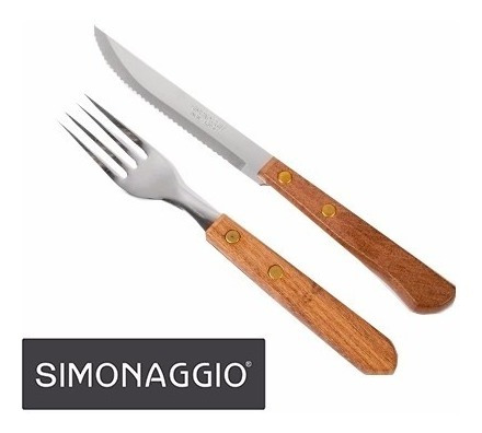 Set Cubiertos 1 Tenedor + 1 Cuchillo Simonaggio Hoja Acero