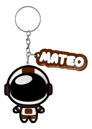 Llavero Souvenir Astronauta Con Nombre Impresion 3d X10 Marrón