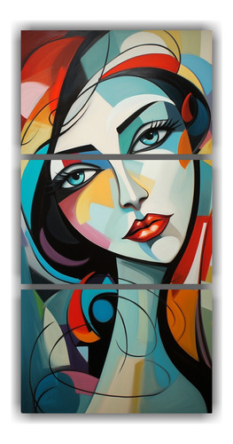30x60cm Conjunto Cuadros Decorativos Mujer Picasso Colores V