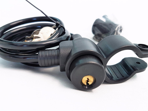 Candado De Cable Forrado Reforzado Bicicleta Con Dos Llaves