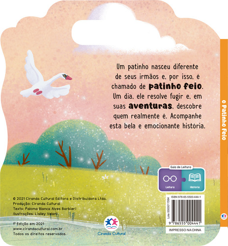 O Patinho Feio, de Blanca Alves Barbieri, Paloma. Lendo por aí Editorial Ciranda Cultural Editora E Distribuidora Ltda., capa mole em português, 2022
