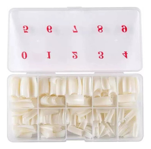 Caja De Tips Para Uñas (500unidades) Color Hueso Colo Piel