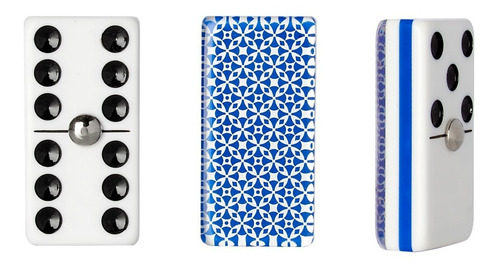 Domino Profesional Rombos Azul + Cubilete Liso + Dados