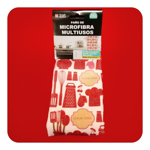 1 Toalla Paño De Microfibra 40x30 Cm Multiusos Varios Hgr